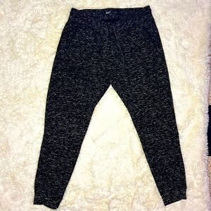 Brooklyn cloth - casual lounging joggers - XL - black with white specs heavy